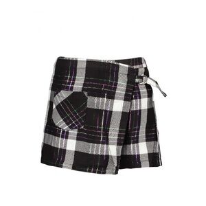 Plaid Black and White Kids Skort